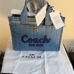 Coach Denim Tote Bag with Gold-Tone Hardware medium
